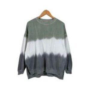 American Eagle Outfitters Women's Green Black Tie-Dye Tunic Sweatshirt Size S